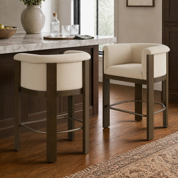 Eigil Modern Solid Wood Counter Stool (Set of 2)