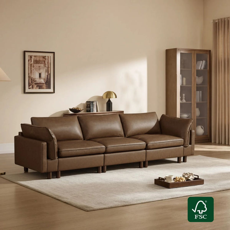 Brendon Modular 3-Seat Sofa with Wood Leg