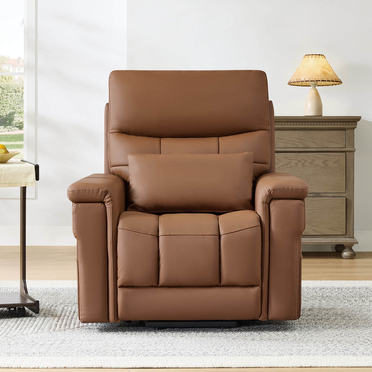 Addy Genuine Leather Lift Assist Power Recliner With Heat Massage