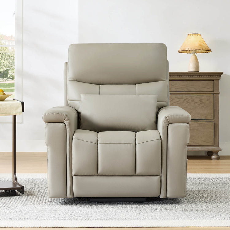 Addy Genuine Leather Lift Assist Power Recliner With Heat Massage