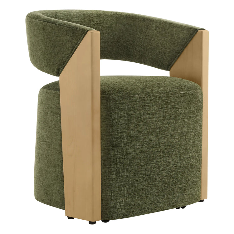 Ansel Modern Rolling Dining Chair with Armrest