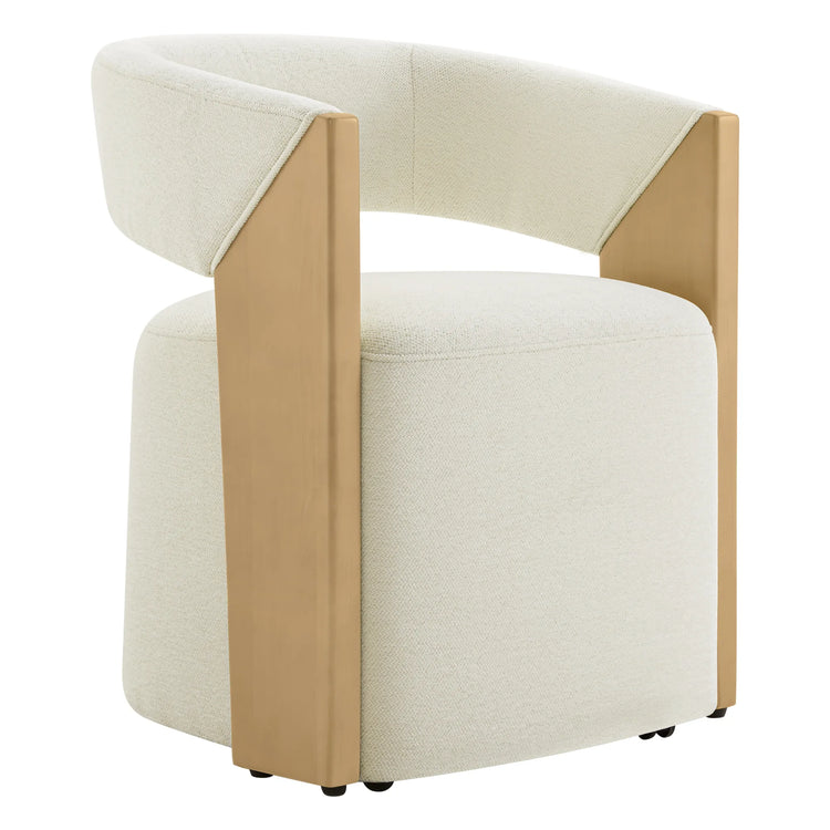 Ansel Modern Rolling Dining Chair with Armrest