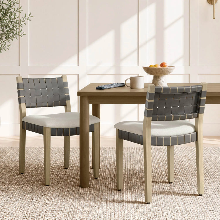 Aries Wood Woven Dining Chair(Set of 2)
