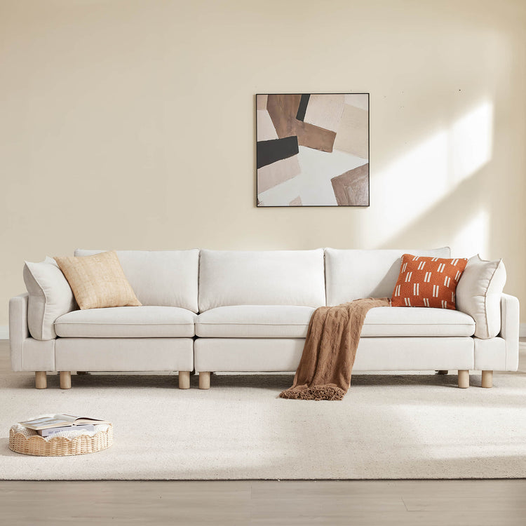 Brendon Modular 3-Seat Sofa with Wood Leg