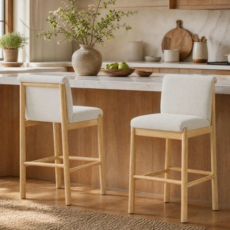 Elijah Wood Base Counter Stool (Set of 2)