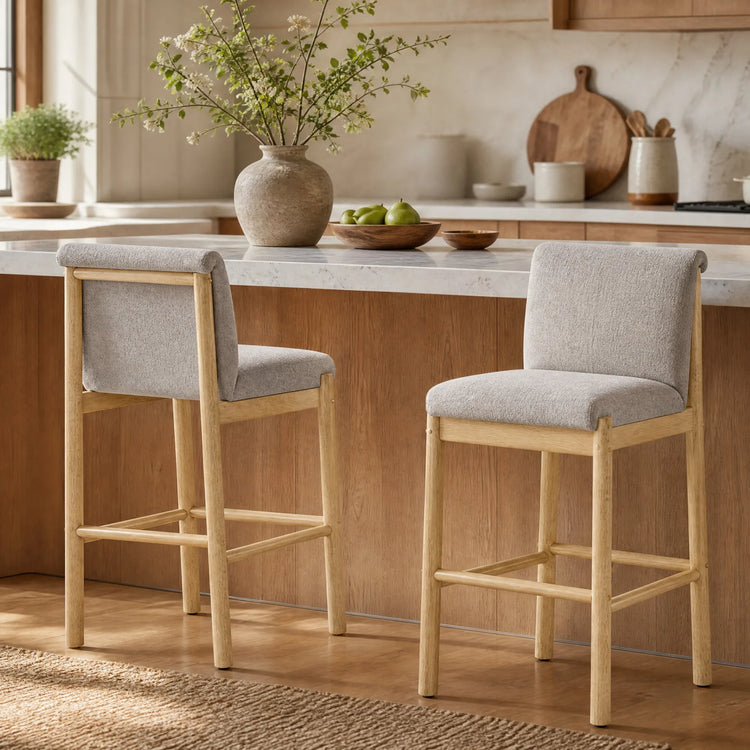 Elijah Wood Base Counter Stool (Set of 2)