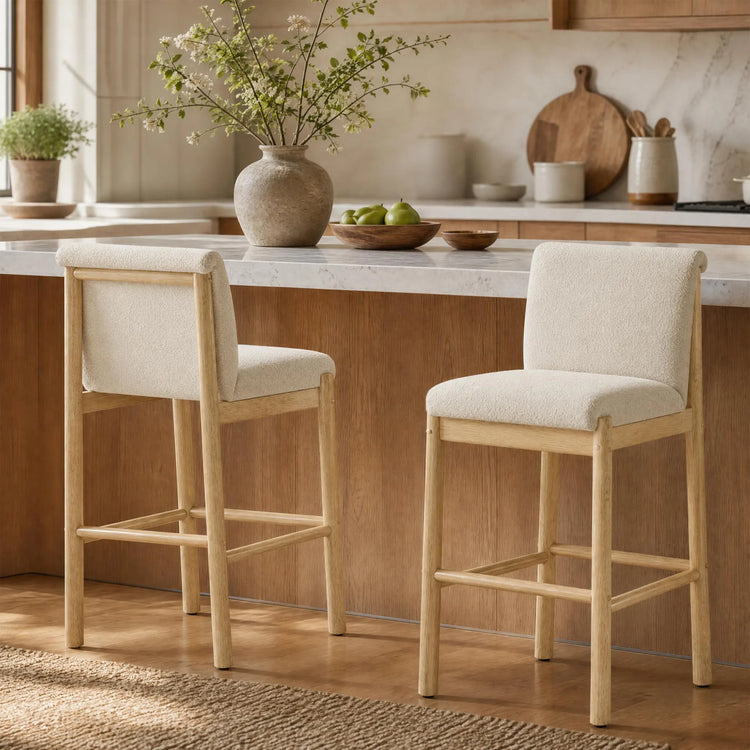 Elijah Wood Base Counter Stool (Set of 2)