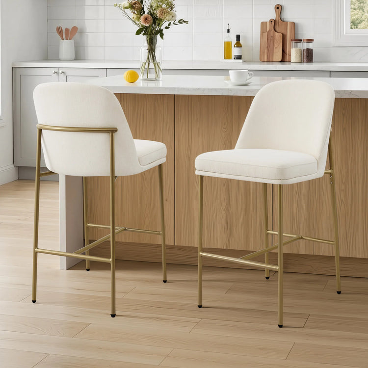 Golda Basic Counter Stools with Metal Base (Set of 2)