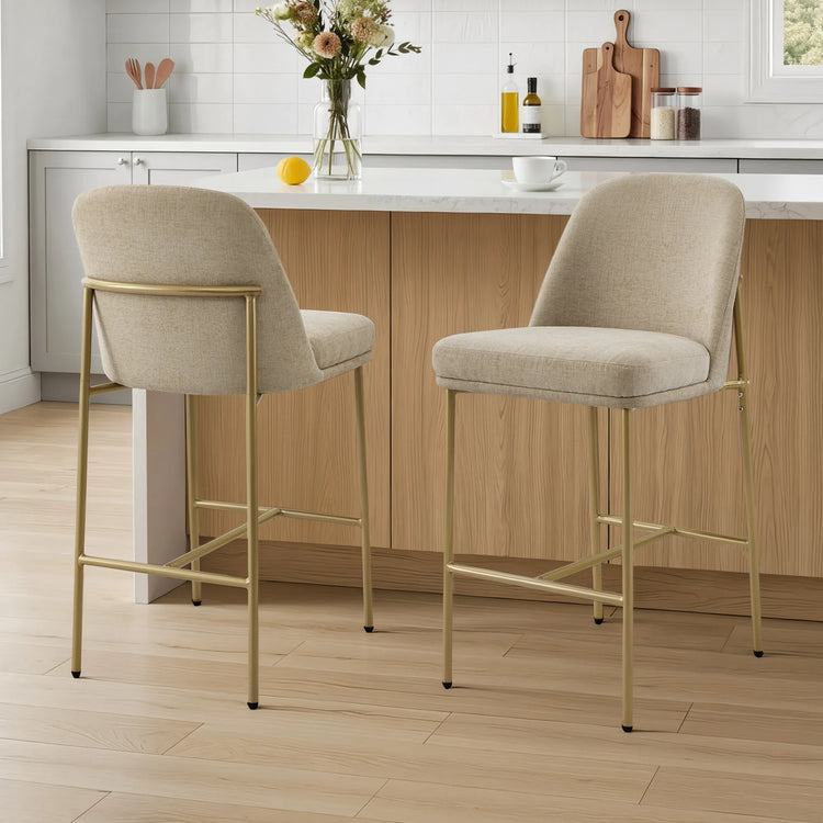 Golda Basic Counter Stools with Metal Base (Set of 2)