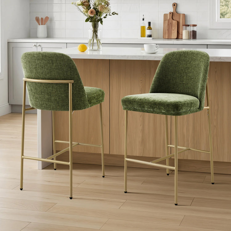 Golda Basic Counter Stools with Metal Base (Set of 2)