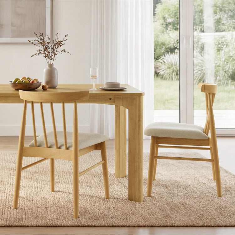 Hanna Mid-century Windsor Solid Wood Dining Chair(Set of 2)