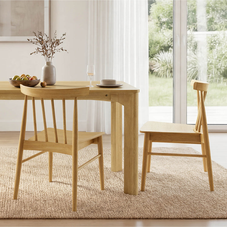 Hanna Mid-century Windsor Solid Wood Dining Chair(Set of 2)