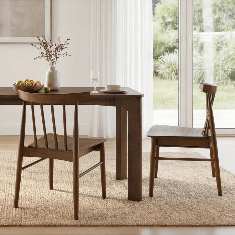 Hanna Mid-century Windsor Solid Wood Dining Chair(Set of 2)