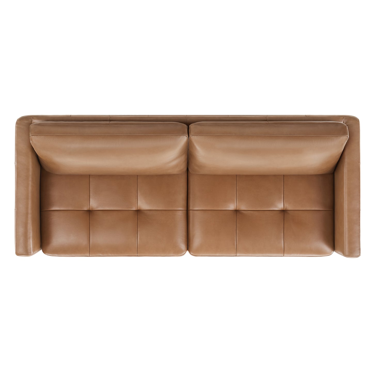 Senan Mid-Century Modern Genunie Leather Sofa(84'')