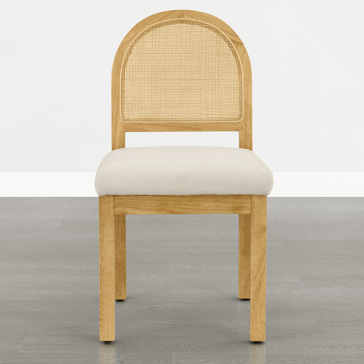 Abigail Upholstered Rattan Curved Dining Chair (Set of 2)