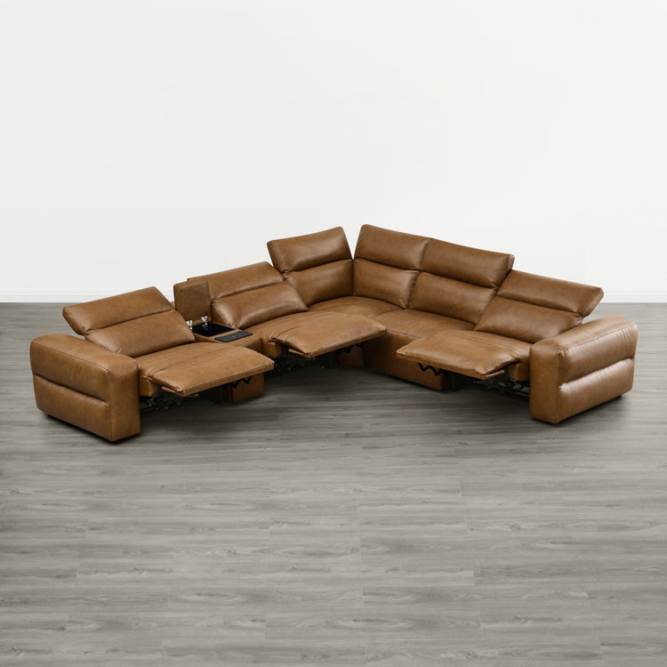 Haley Buttery-Soft 5-Seat Modular Power Reclining Sofa with Power Headrests