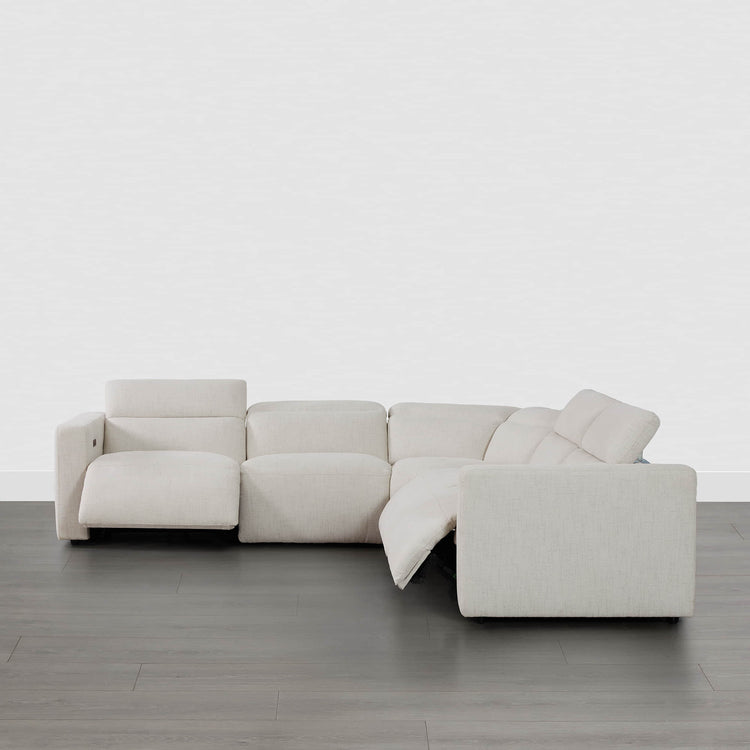Oliver 5-Seat Wall-hugger Reclining Sectional Sofa with Power Headrest