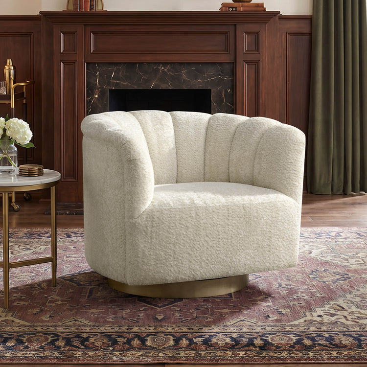 Retta Channel Barrel Swivel Accent Chair