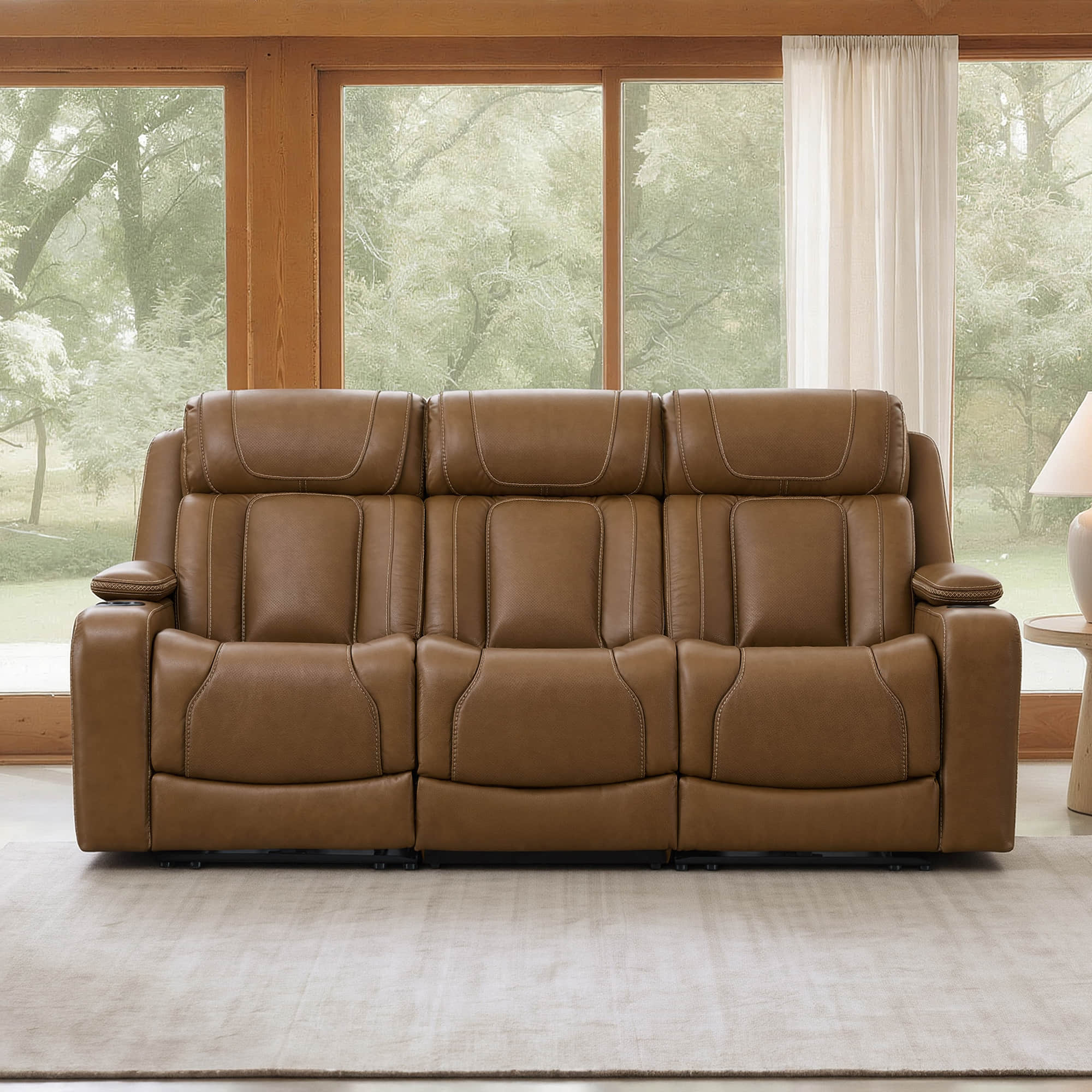 Sable Zero Gravity Power Reclining Sofa | Top-Grain Leather