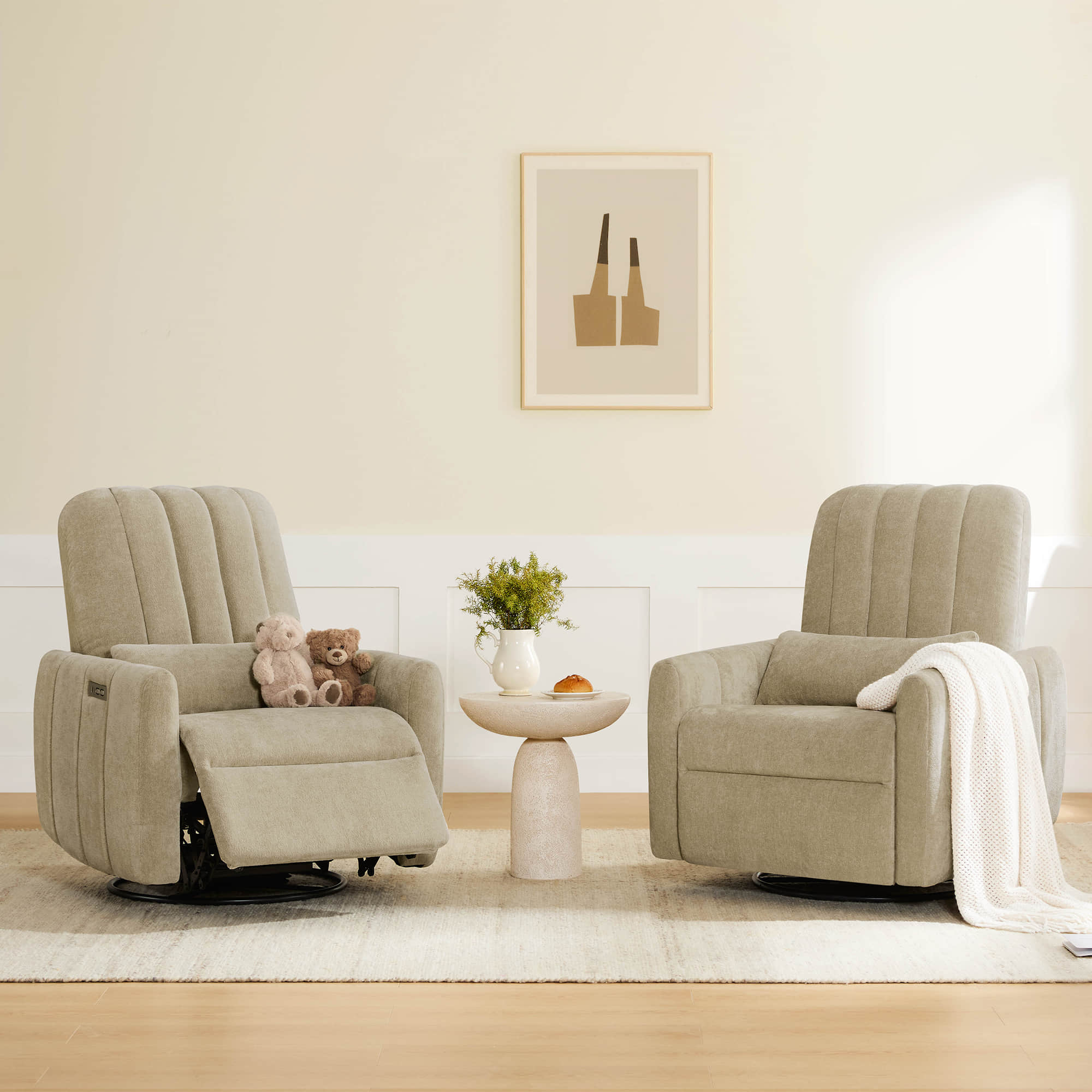 Shell Power Swivel Nursery Glider Recliner