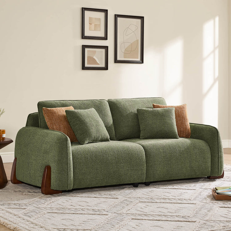 Teleri 2-seat Modular Curved Sofa with Wood Leg