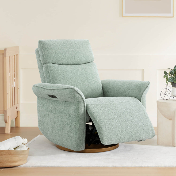 Vinca Modern Power Swivel Glider Recliner with Power Lumbar & Headrest