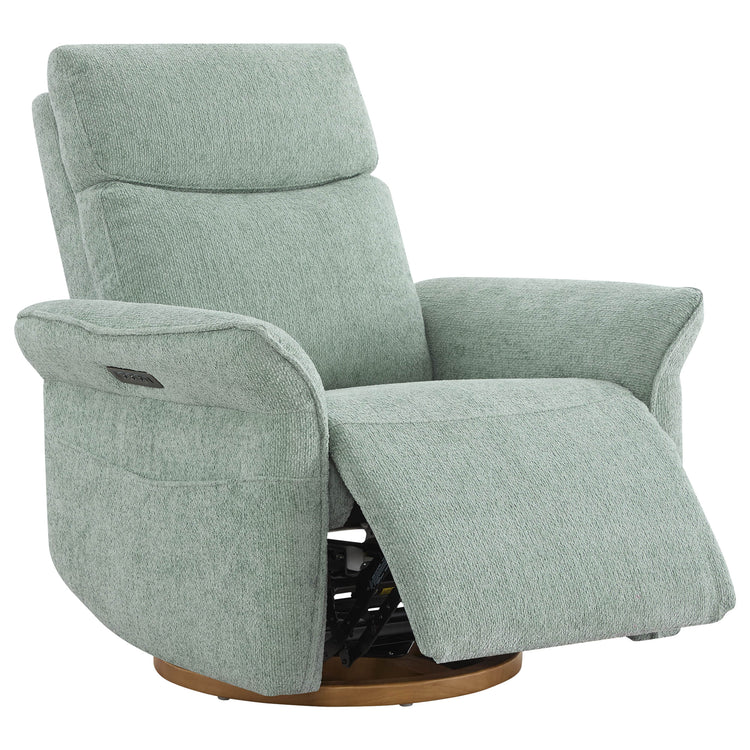 Vinca Modern Power Swivel Glider Recliner with Power Lumbar & Headrest