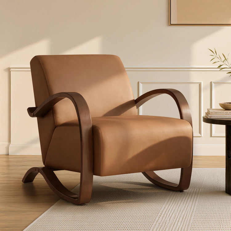 Beau Curved Upholstered Accent Chair