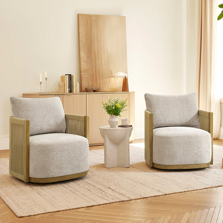 Carl Modern Swivel Rope Accent Chair