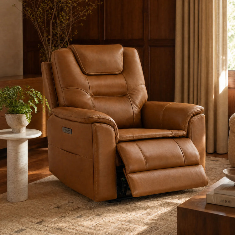 Ramos Genuine Leather Zero Gravity Power Recliner with Power Headrest