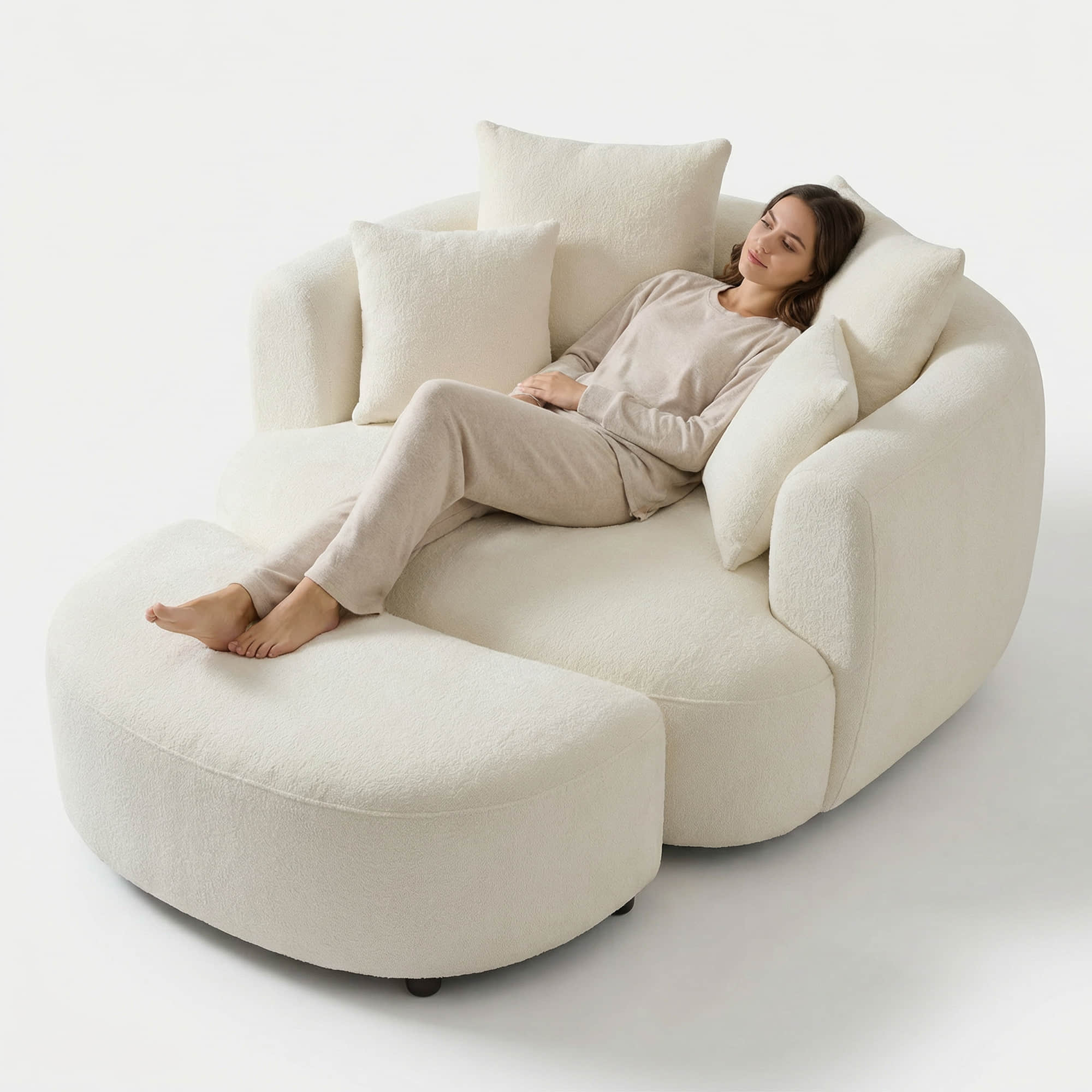 Zenith Round Soft-Touch Swivel 1.5 Seater Armchair