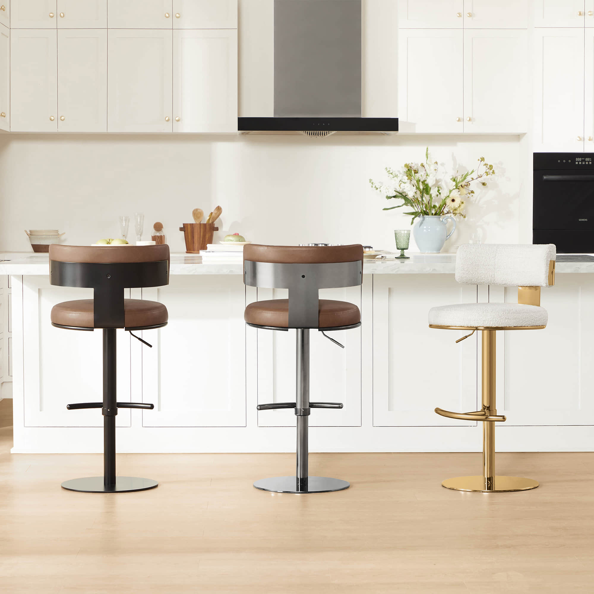 Cayla Modern Adjustable Height Swivel Barstool