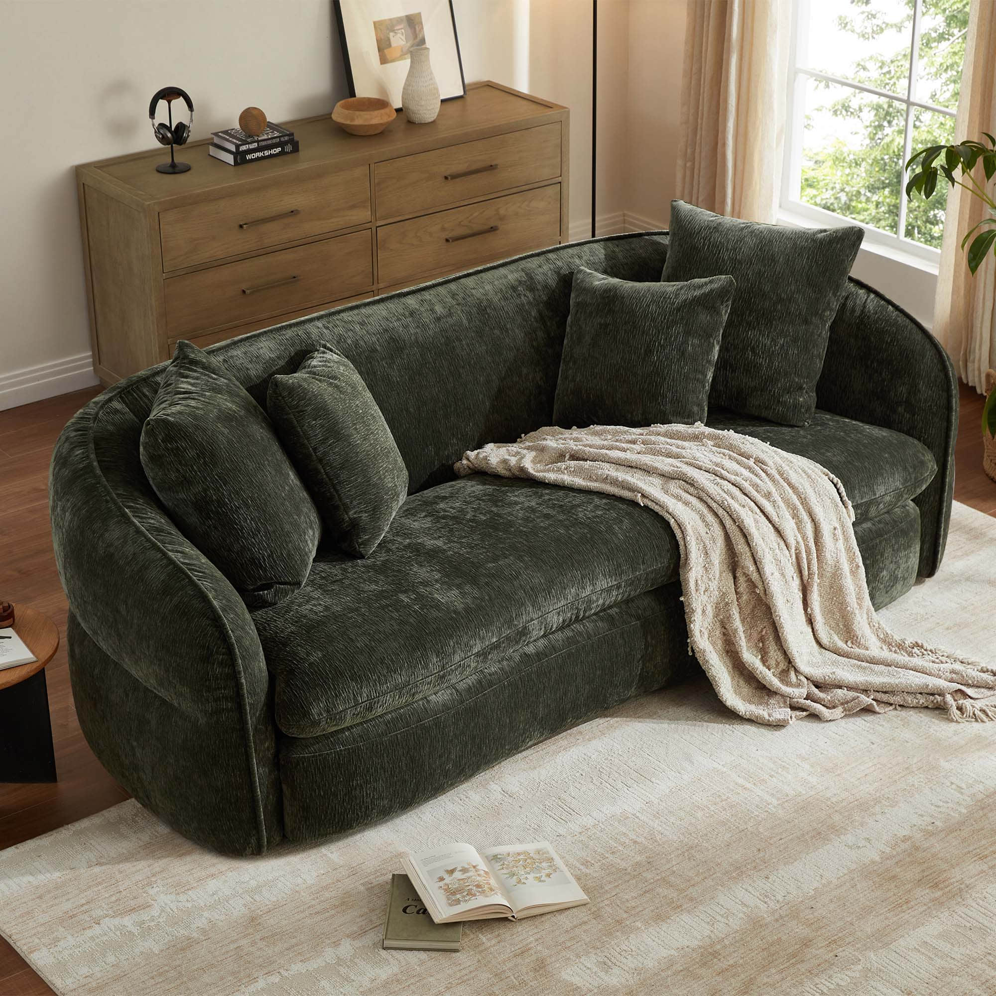 Dane Deep Seat Sofa|Tufted Back|Easy-Clean Cushions|87'' Modern