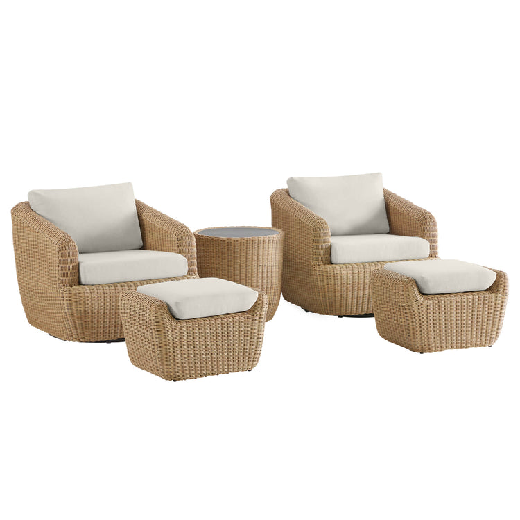 Liana Wicker Outdoor 5-Piece Patio Set