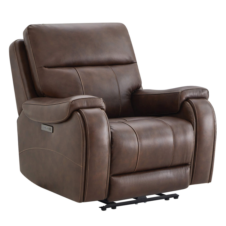 Noah leather recliner with power controls in a modern living room setting - CHITA Living