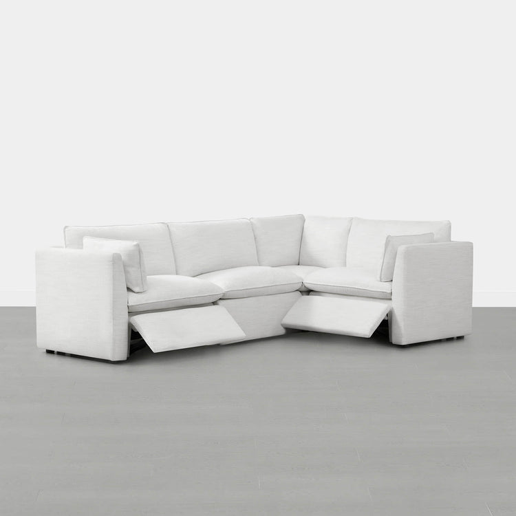 Sophia 4-Piece Feather Power Modular Sofa with Electric Footrests