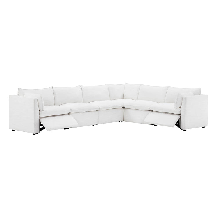 Sophia 6-Piece Feather Power Modular Sofa with Electric Footrests