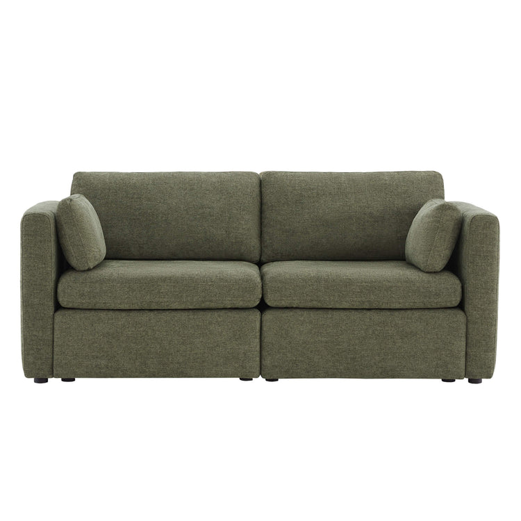 Delaney 2-Piece Modular Sofa in green with soft cushions for stylish living spaces - CHITA Living