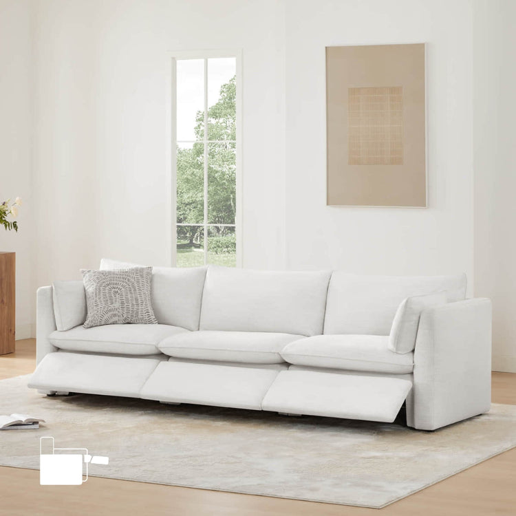 Sophia 3-Piece Feather Power Modular Sofa with Electric Footrests