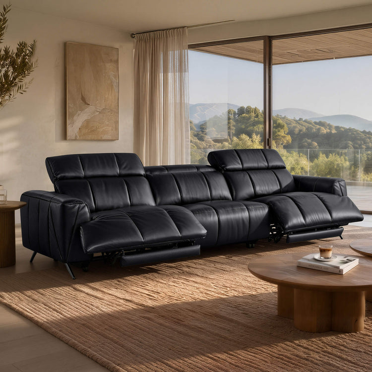 Elan Streamlined Zero Gravity Genuine Leather 3 Seater Reclining Sofa