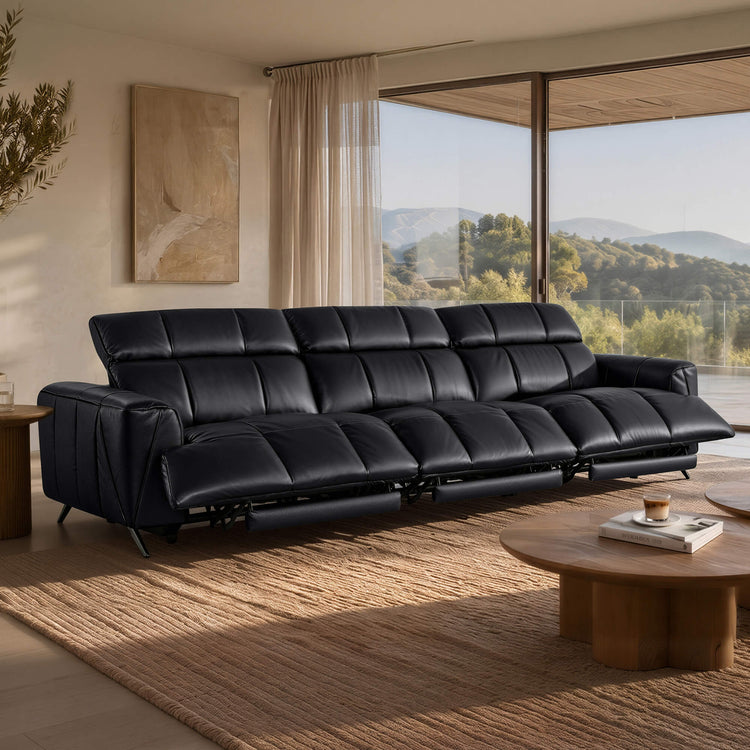 Elan Streamlined Zero Gravity Genuine Leather 3 Seater Reclining Sofa