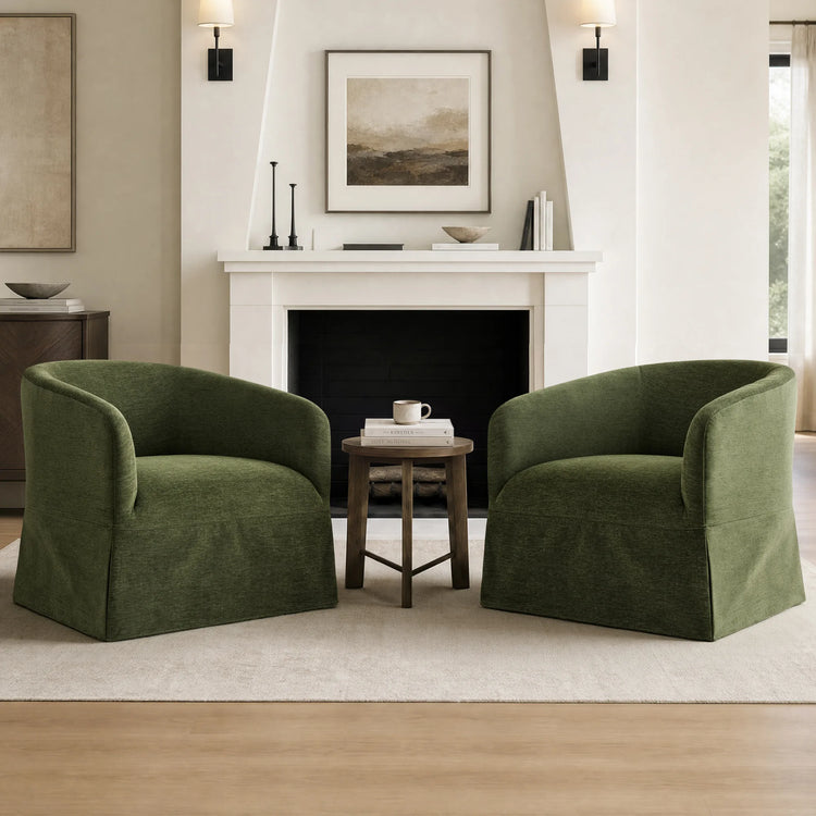 EllaGrace Slipcovered Swivel Armchair