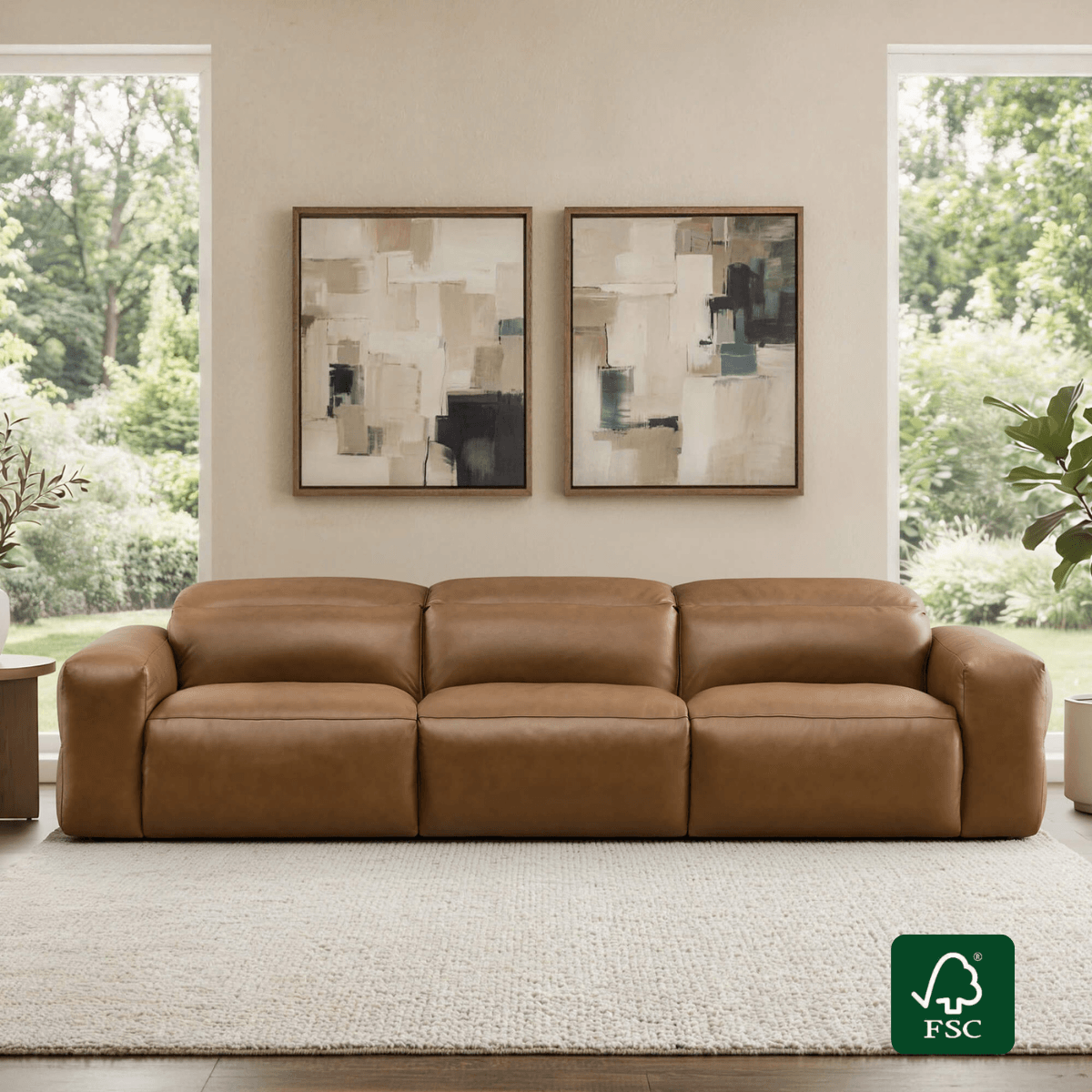 Haley Modular Power Reclining Sofa with Headrests | Top-Grain Leather ...