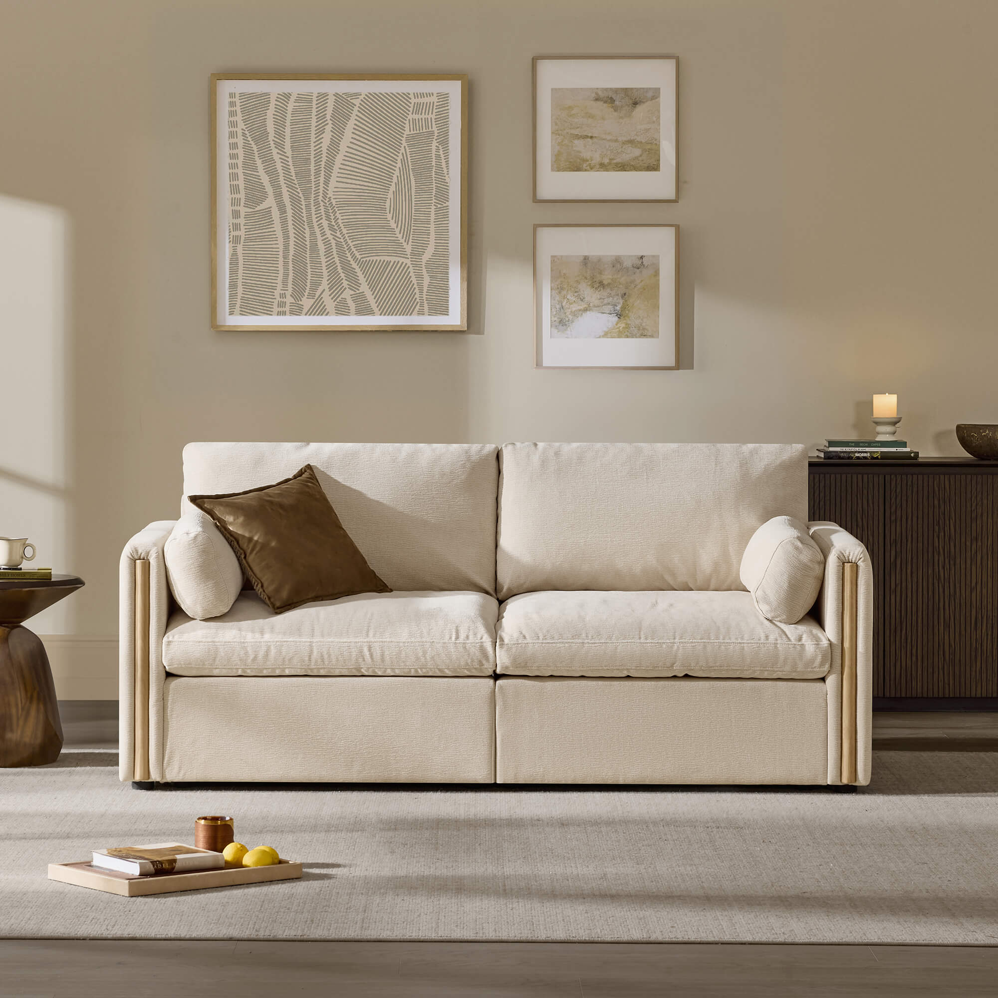 Jonathan Modern Cozy Chenille 2-seat Sofa With Hidden Storage