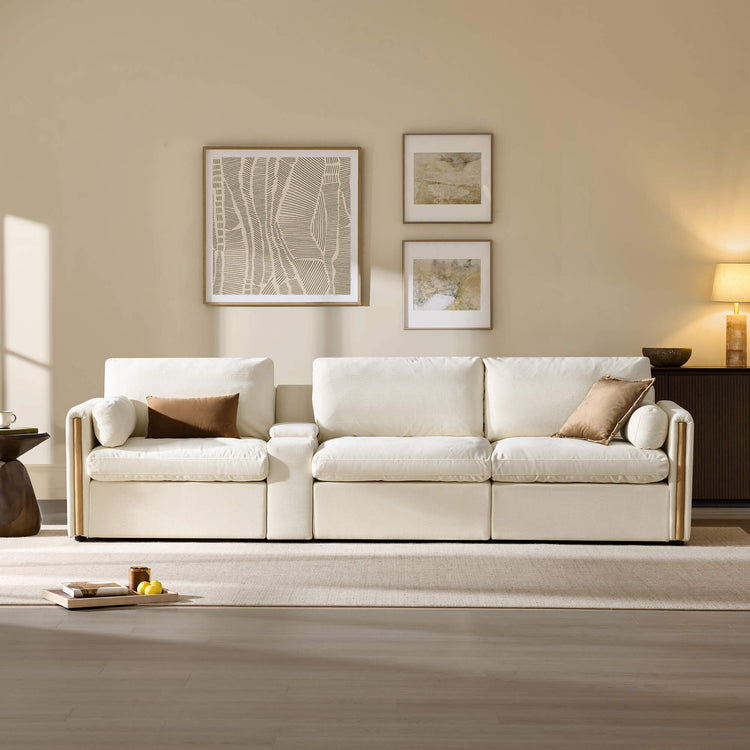 Jonathan Modern Cozy Chenille 3-seat Modular Sofa with Hidden Storage