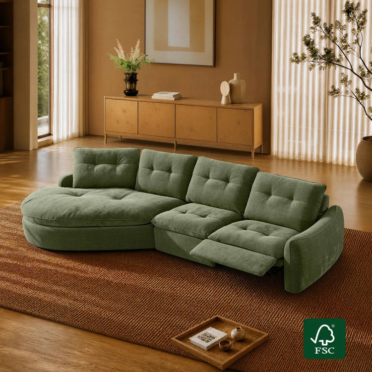 Lana Performance Fabric Deep Seat Tufted 3-Seater Extended Seat Sofa