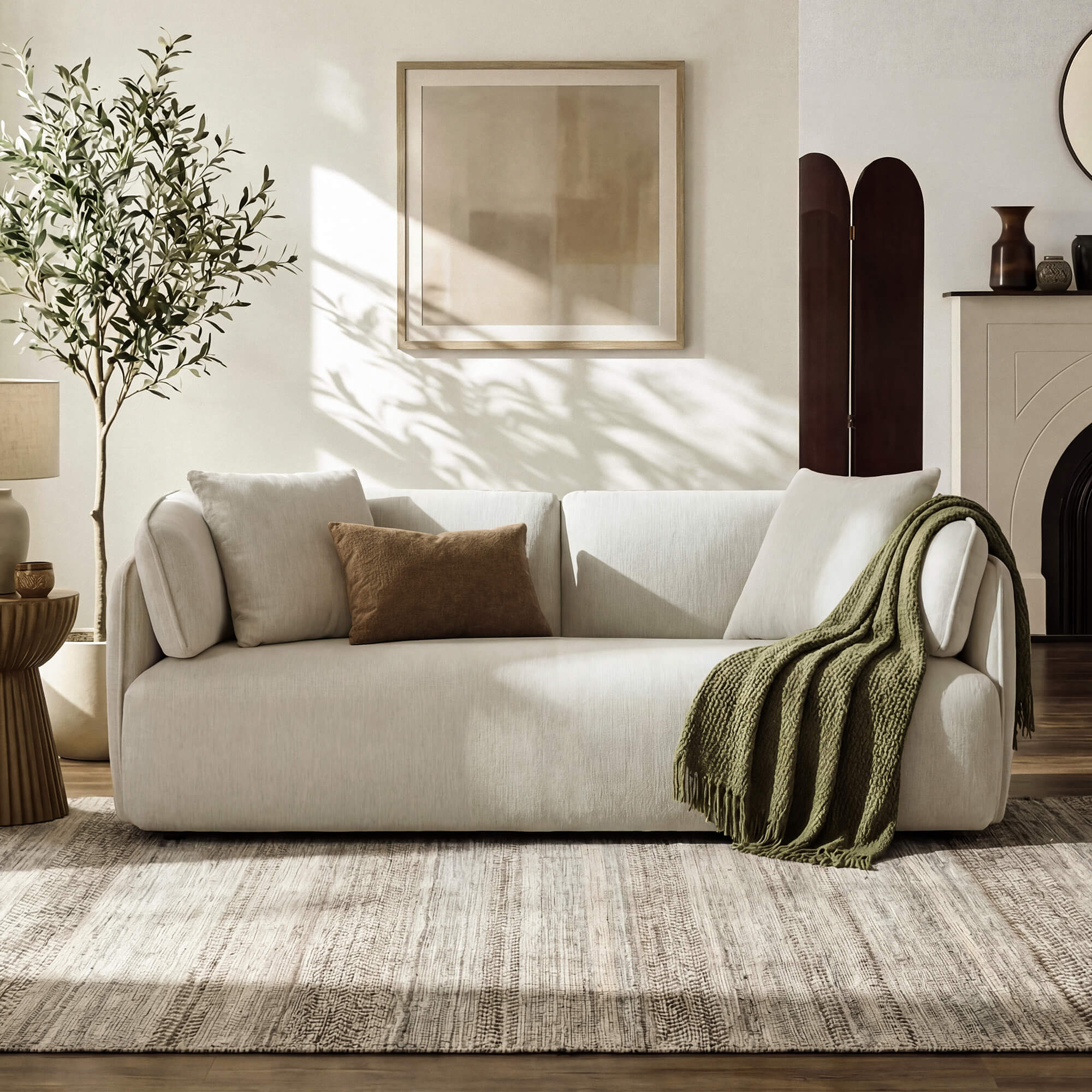 Lauren Modern Wraparound 3-Seater Sofa with Feather Filling