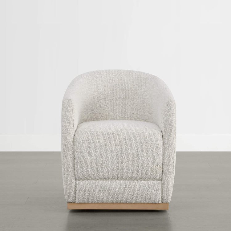 Mateo Curved Genuine Leather Rolling Dining Chair (Set of 2)