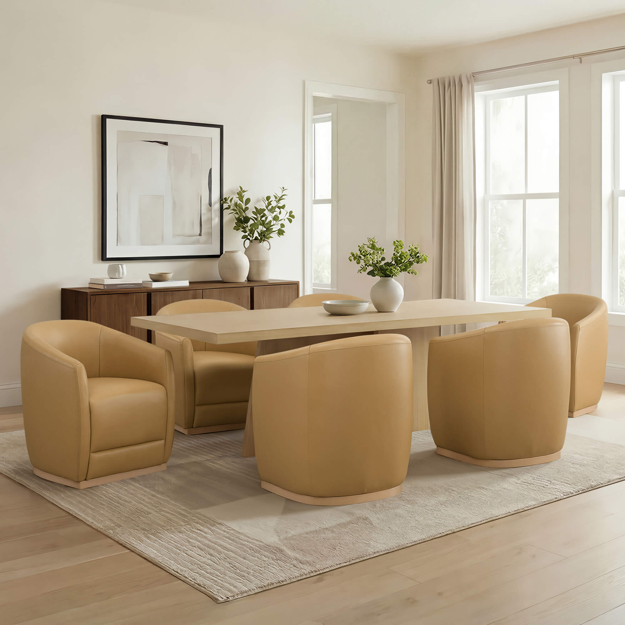 Mateo Curved Plush Barrel Dining Chair – CHITA LIVING
