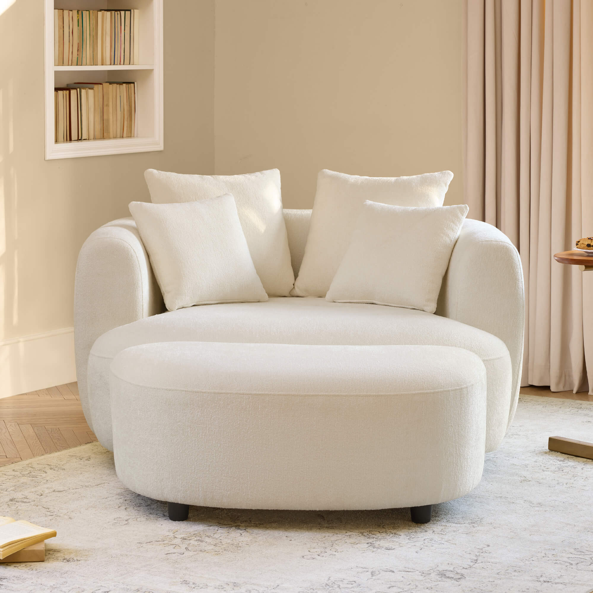 Zenith Round Soft-Touch Swivel 1.5 Seater Armchair